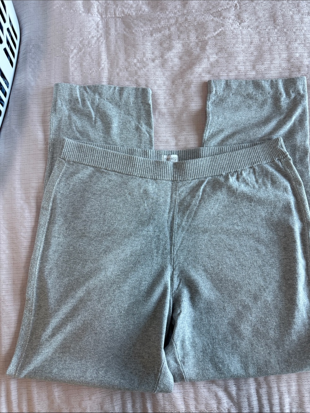 Chico's Light Gray Knit Lounge Joggers